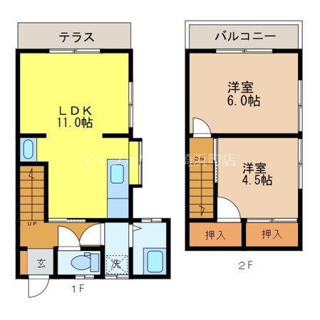 道ノ尾駅 徒歩23分 2階の物件間取画像